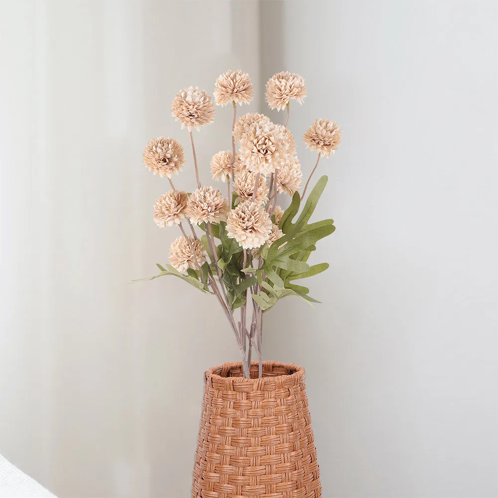 

6Pcs Artificial Dandelion Flower Picks Fake Plants Wedding Layout Decor Photo Props Vase Filling Lifelike Faux Flowers