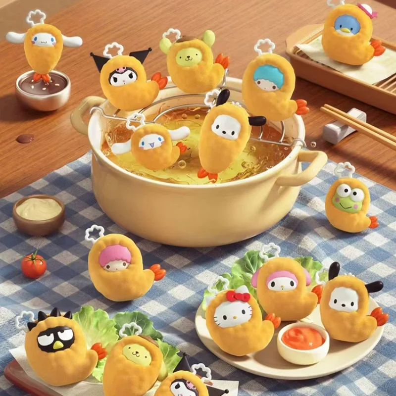 POP MART Pop Bean Sanrio Characters Fried Shrimp Series Blind Box Surprise Container Mini Kawaii Doll Toy