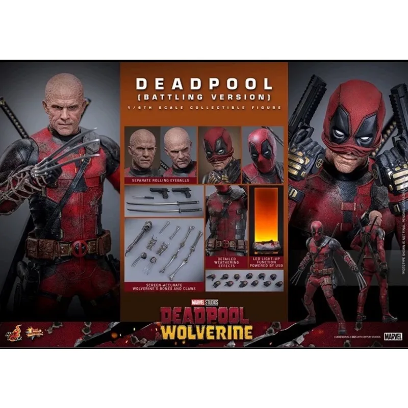 

New Original Hot Toys Marvel Deadpool Wolverine MMS782 Battle Damage Version Action Figure Toys Gifts Collection