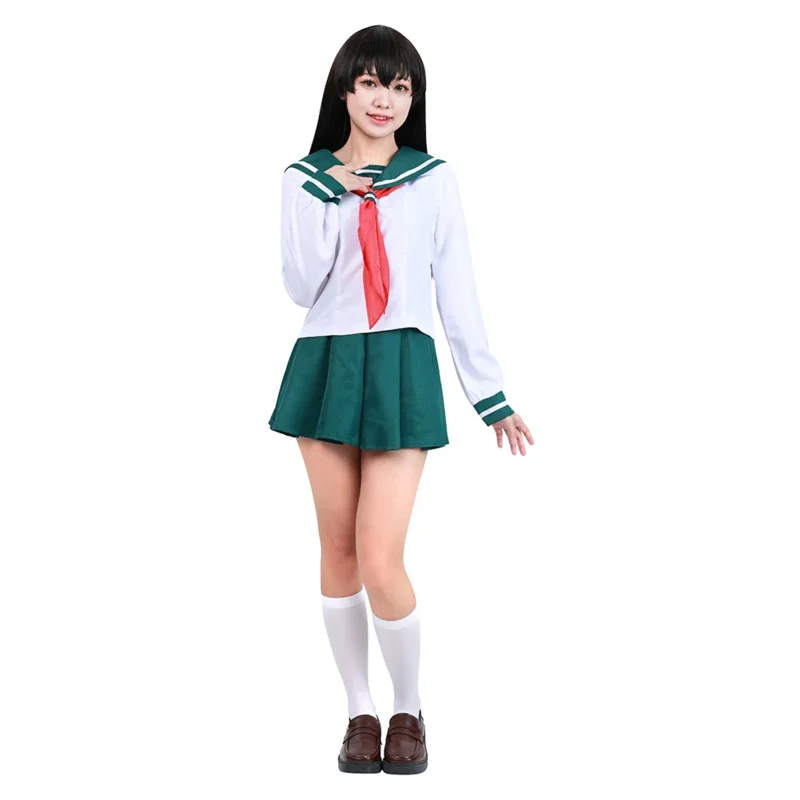 InuYasha Kagome Higurashi Cosplay Costume Women Girls School JK Uniform Skirt Dress Wig Outfits Halloween Carnival Suit UY1756