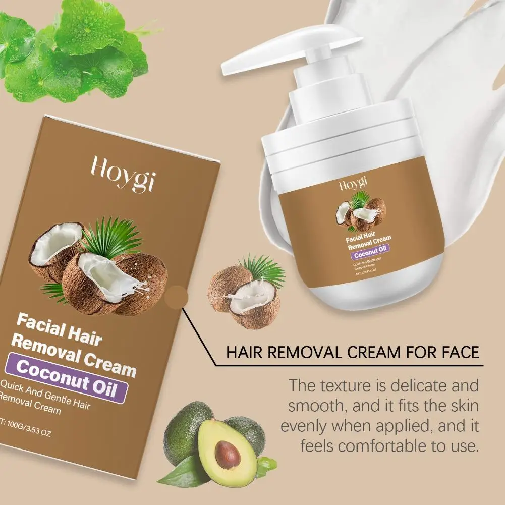 كريم إزالة شعر الوجه اللطيف من جوز الهند كريم لطيف غير مزعج يرطب يغذي كريم إزالة سريع المفعول #3