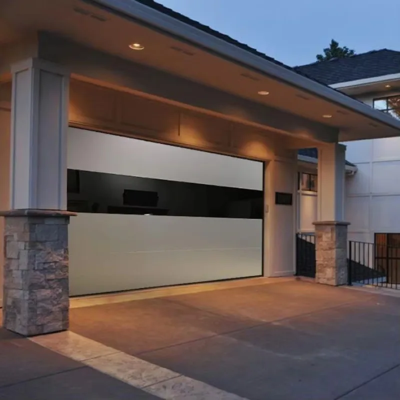 Modern Garage Door With Door in the Middle Aluminum American Garage Door for Houses