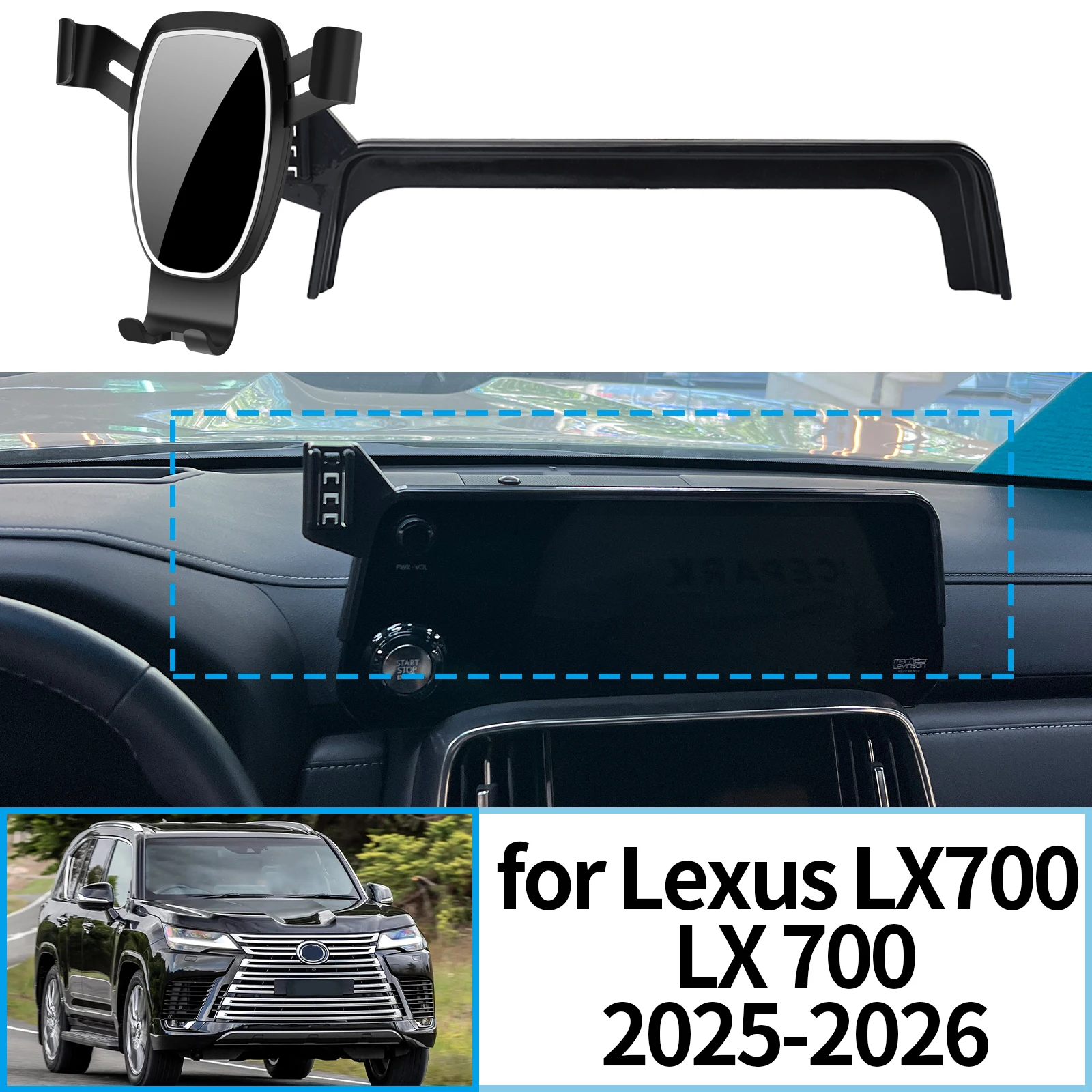 

fit for Lexus LX700 LX 700 2025 2026 LX700H F SPORT Navigation Bracke Screen Base Phone Holder Mount Car ​​accessoires