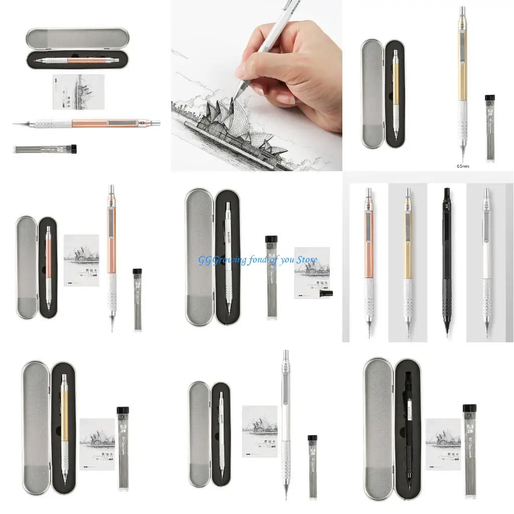 

H9EB 0.5mm Automatic Pencils Mechanical Pencils Set Drawing Pencils for Sketching
