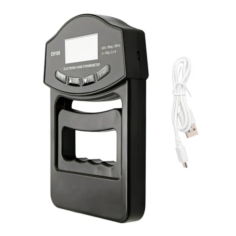 

【 БОЛЬШАЯ ПРОДАЖА】Тестер прочности захвата, 396 фунтов/180 кг, цифровой ручной динамометр, измеритель силы захвата, USB ЖК-экран, динамометр с ручкой