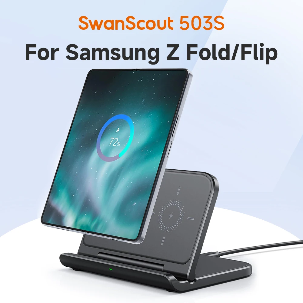 

SwanScout 503S Wireless Charger for Samsung Z Fold 6 5 4 Serie Foldable Charging Stand for Galaxy Z Flip 6 for Google Pixel Fold