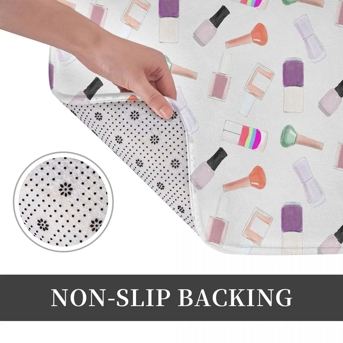 Random Nail Polish Bottles In Watercolor Non-slip Doormat Floor Mat Cushion Carpet Rug for Kitchen Entrance Balcony Footpad Mats