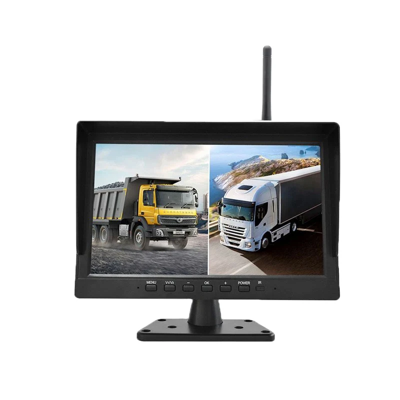 ระบบกล้องไร้สาย HD 1080P สําหรับรถบรรทุก 2 ช่อง 10.1 นิ้วสํารองและมองหลังย้อนกลับจอภาพฟังก์ชั่นกันน้ํา