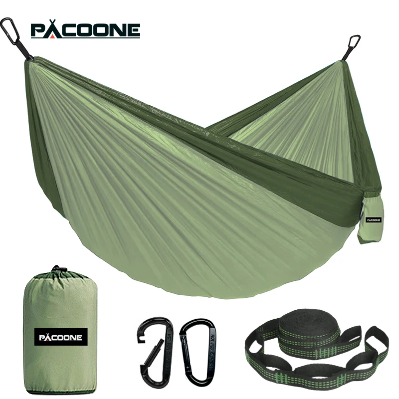 Camping กลางแจ้งเปลญวนเปลญวนแบบพกพาเดี่ยวหรือ Double Hammock Camping อุปกรณ์ในร่ม Garden Yard Hammock Swing Travel