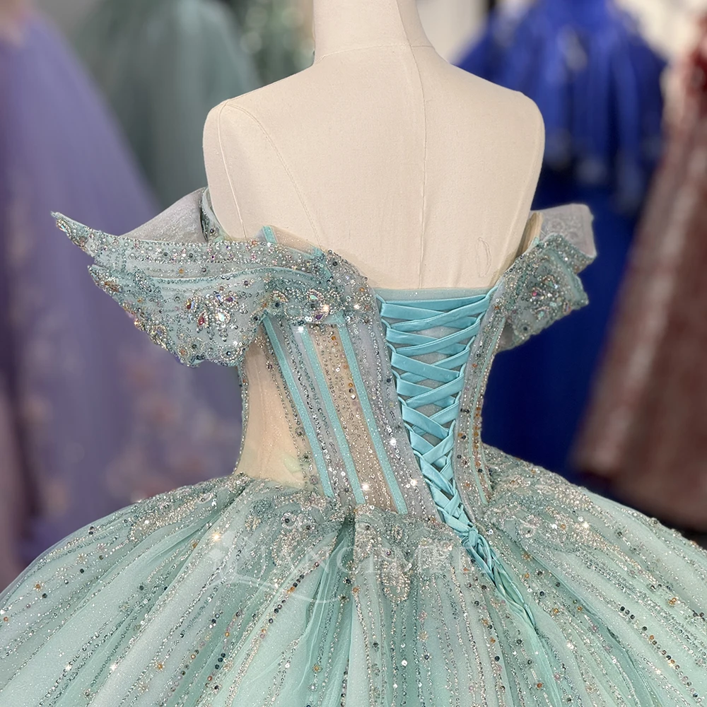 Ball Gown Quinceanera Dresses Off Shoulder Prom Birthday Party Gowns Pleat Formal Customized Cap Sleeve Vestido De 15 Anos DY138