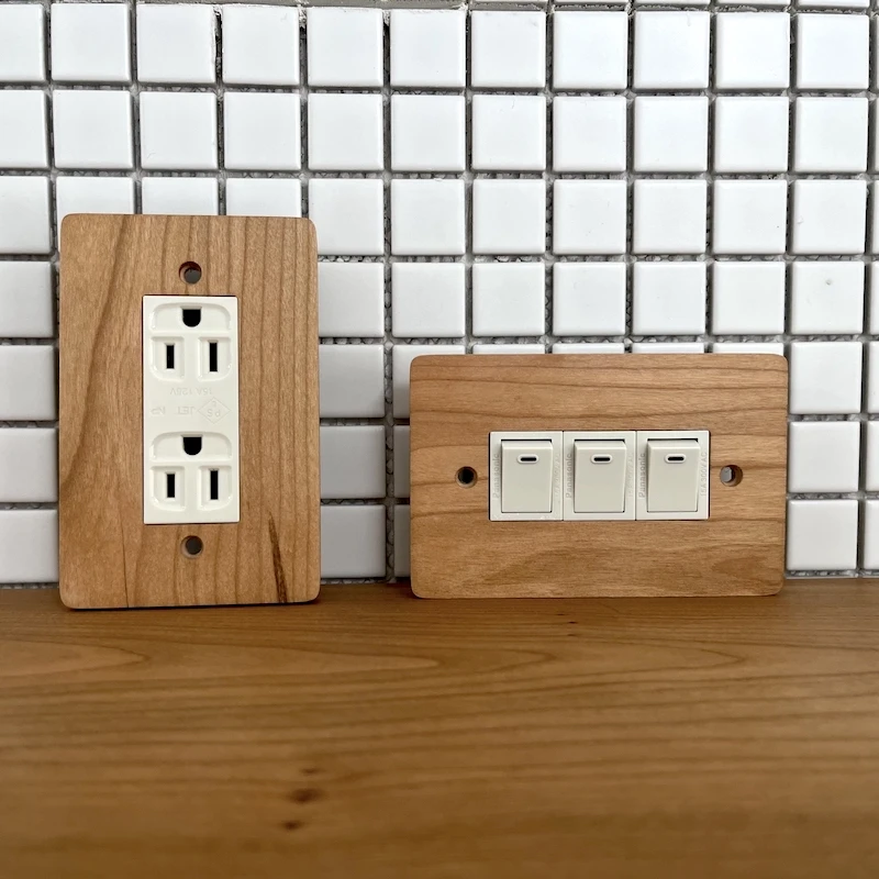 

Минималистичная крышка переключателя из цельного дерева, настенная пластина в стиле ретро, крышка розетки, элегантная электрическая пластина переключателя для домашнего декора, кулисный переключатель
