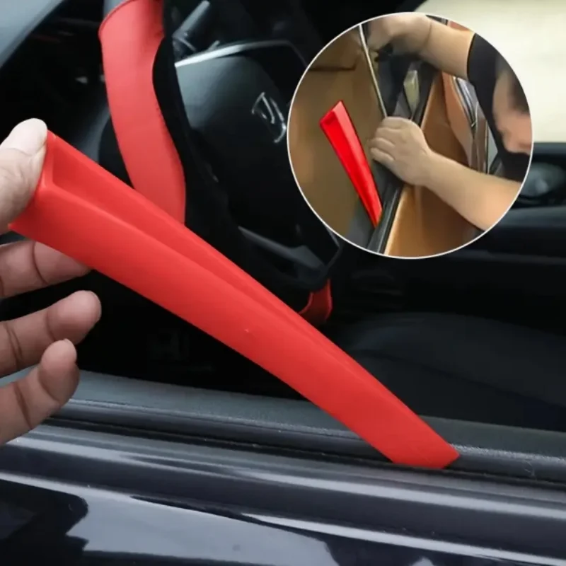 車のドアウェッジパネル、ペイントレスデントリムーバル修理ハンドツール、窓用オートウェッジポンプ、鍵屋、厚みのあるドア修理用（赤）