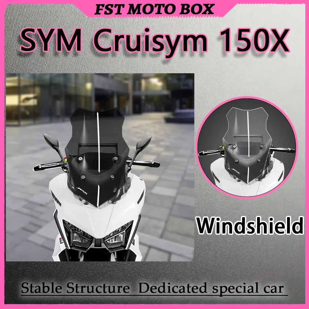 FOR SYM Cruisym150X Adjustable Front Windshield Bracket with Mirror Relocation Adapter Free Angle Adjustment for Enhanced Riding