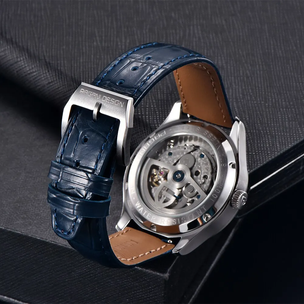 PAGANI DESIGN 41MM Roman Numerals Pilot Mechanical Watches Sapphire Glass Energy Storage Automatic Watch Men's Waterproof Clock