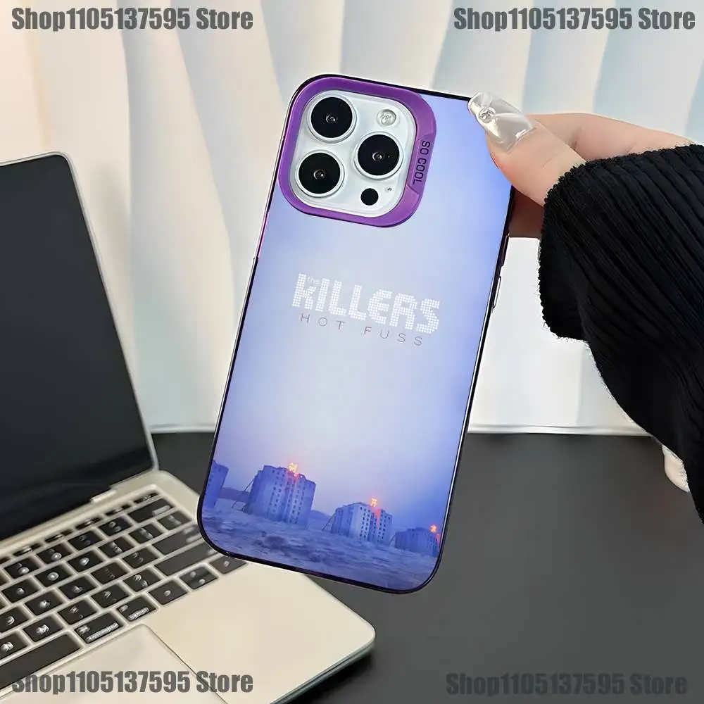 밴드 더 K-킬러즈 아이폰 17,16,15,14,13,12,11,미니,프로,E,SE4,XS,MAX 퍼플 캔디 매트 커버 폰 케이스