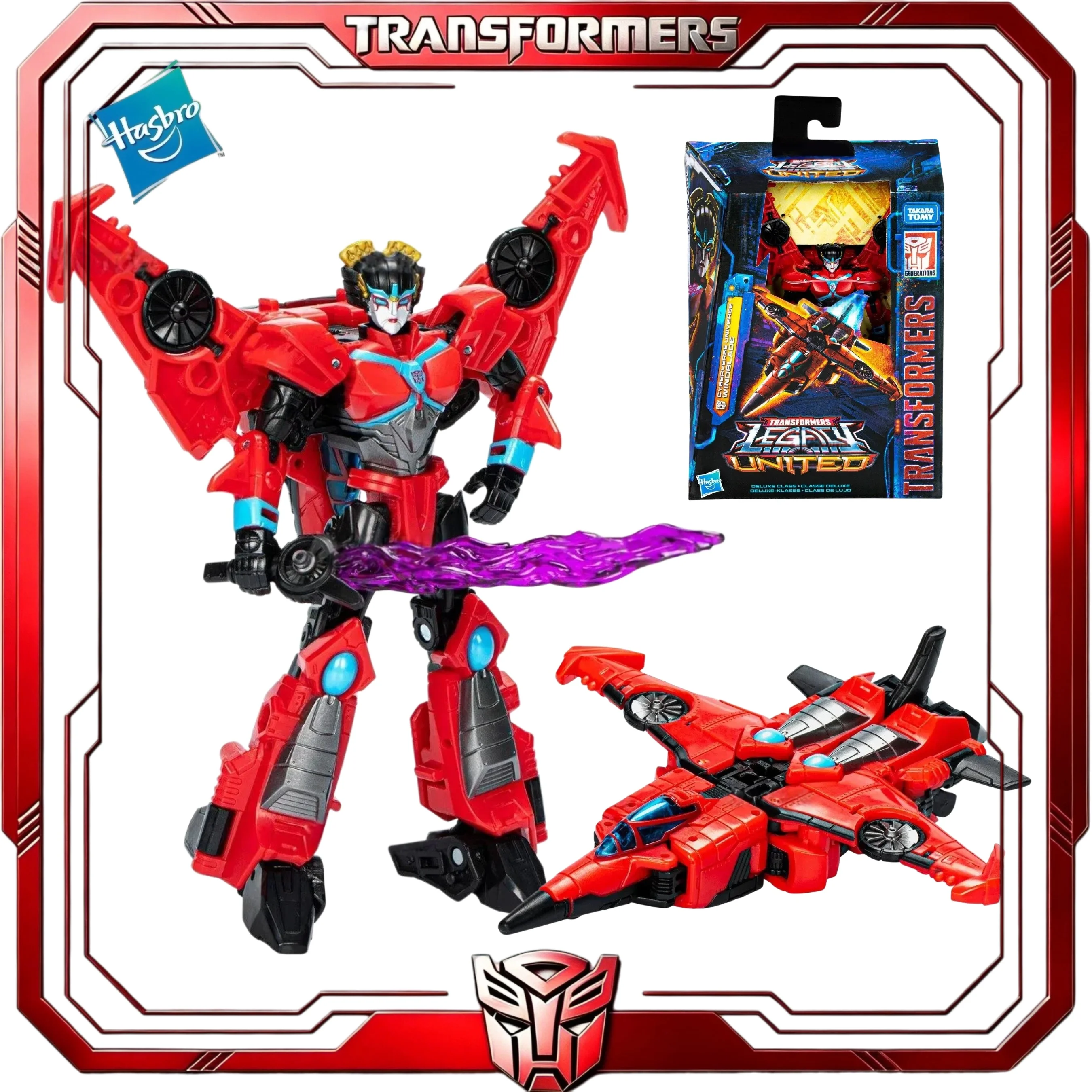 En stock, Transformers Legacy United Deluxe Windblade Hasbro Cyberverse Universe Jet, figura de acción coleccionable, juguete, regalo para fanáticos