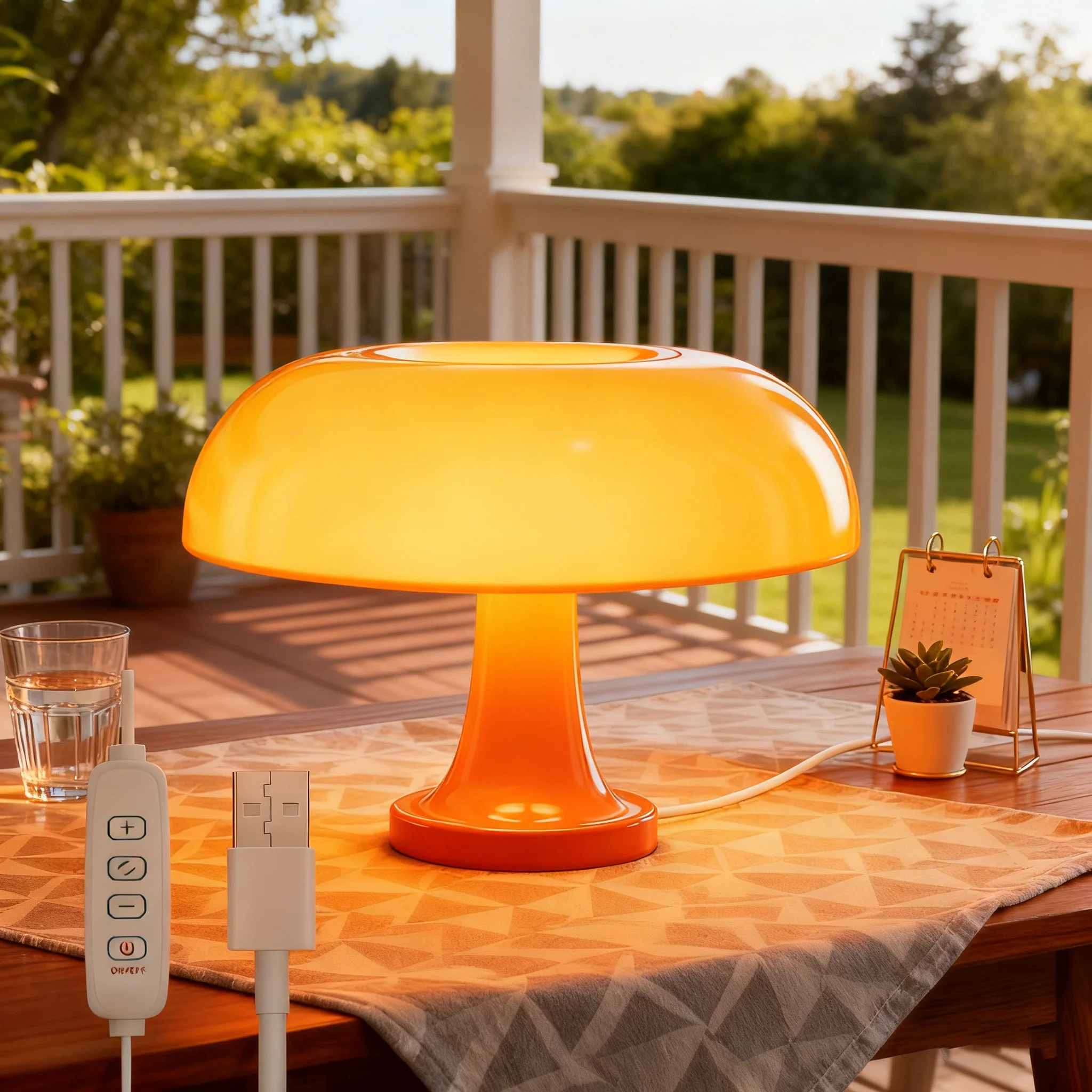 

Orange Mushroom Lamp Modern Bauhaus Design Desk Lamp 3 Colors Dimming Room Bedroom Bedside Table Lamp Eye Protection Night Light