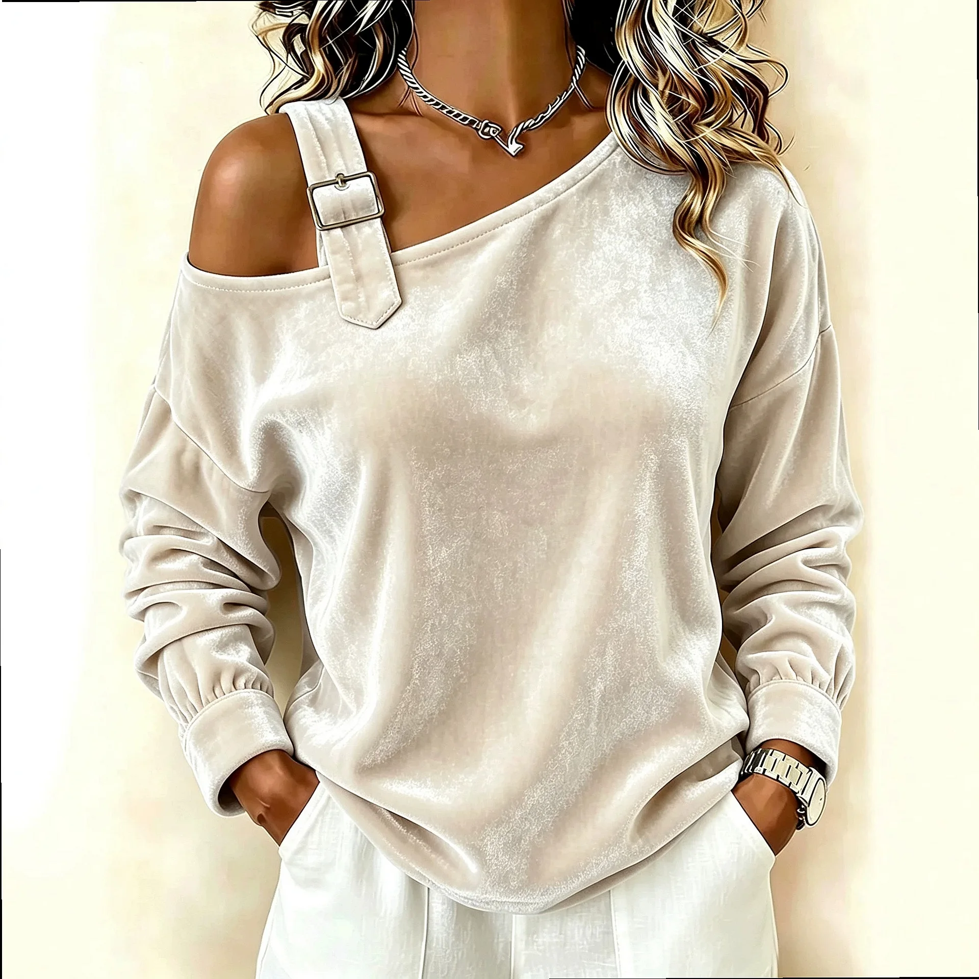 Oversized Off Shoulder Tops Blouse Tee Women Loose Fit Casual Shirts Tunic Tops Fall Winter Spring Summer