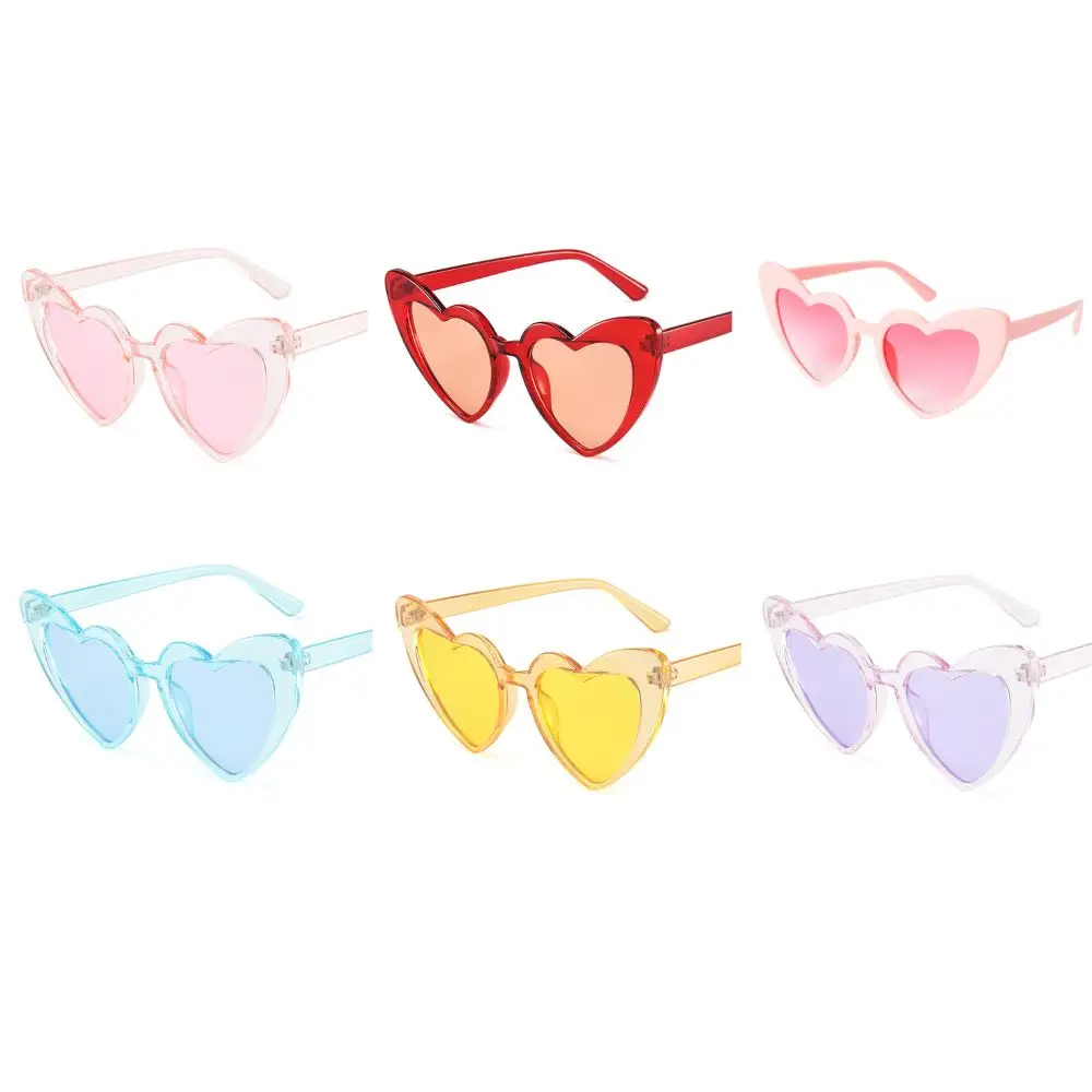 Heart Lenses Sunglasses UV400 Protection Retro Fashion Women Love Heart Sun Glasses Clear Lens Women Party Driving Sun Glasses