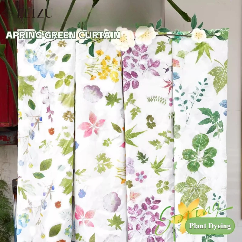 

50x150cm Plant Dyeing Printing Cloth Premium Linen-cotton Fabric Woven Breathable for DIY Sewing Curtain,Tablecloth,Clothing