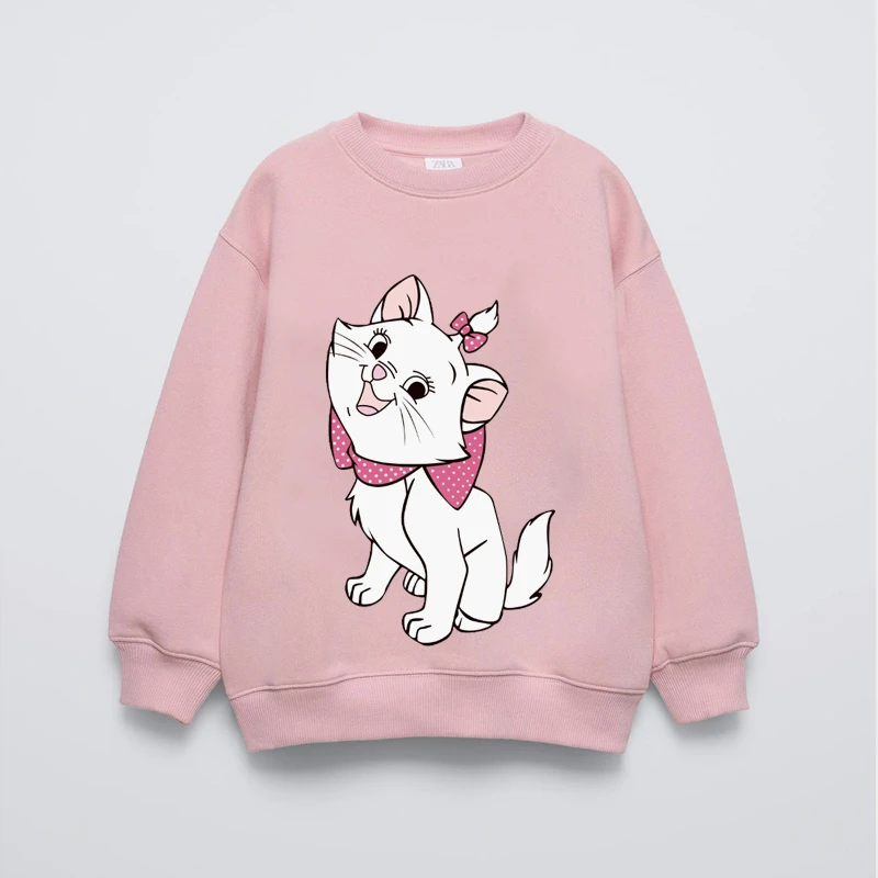 Sudadera de dibujos animados de Disney para niñas, Tops de manga larga, ropa de primavera y otoño, ropa bonita con estampado de Minnie para niños, Sudadera con capucha de cuello redondo