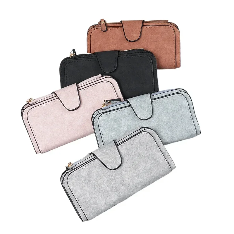 

Женские кошельки из искусственной кожи, роскошные длинные кошельки для монет, женские однотонные клатчи для телефона, женский кошелек