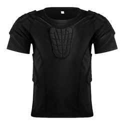 Youth Boys Padded Protective Shirts Shorts for Football Paintball Baseball Compression T-Shirt Soccer Goalkeeper Jersey For Kids