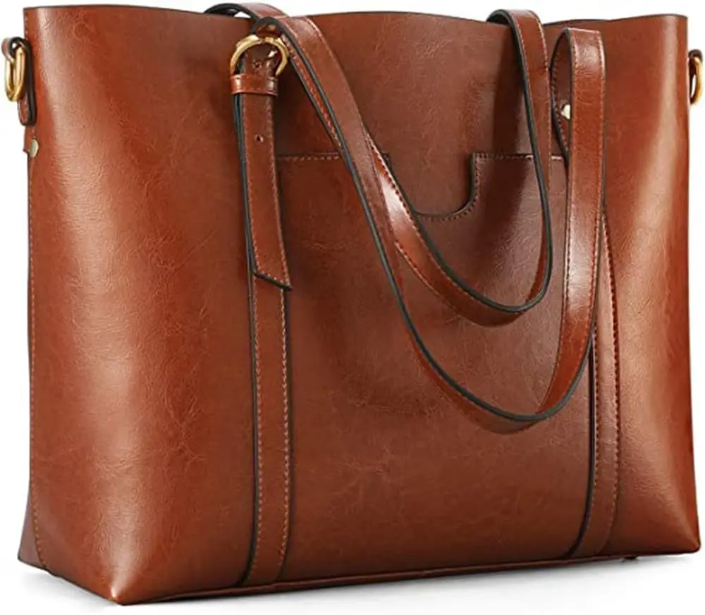 Bolso Tote de Cuero Vintage para Mujer, Bolso de Hombro Suave con Asa Superior, Bolso de Mano de Gran Capacidad a la Moda