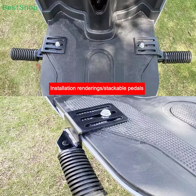♥1Pair Motorcycle Foot Pegs Foldable Metal Anti-Slip Hanging Step-Comfortable Street Cruise Pedals