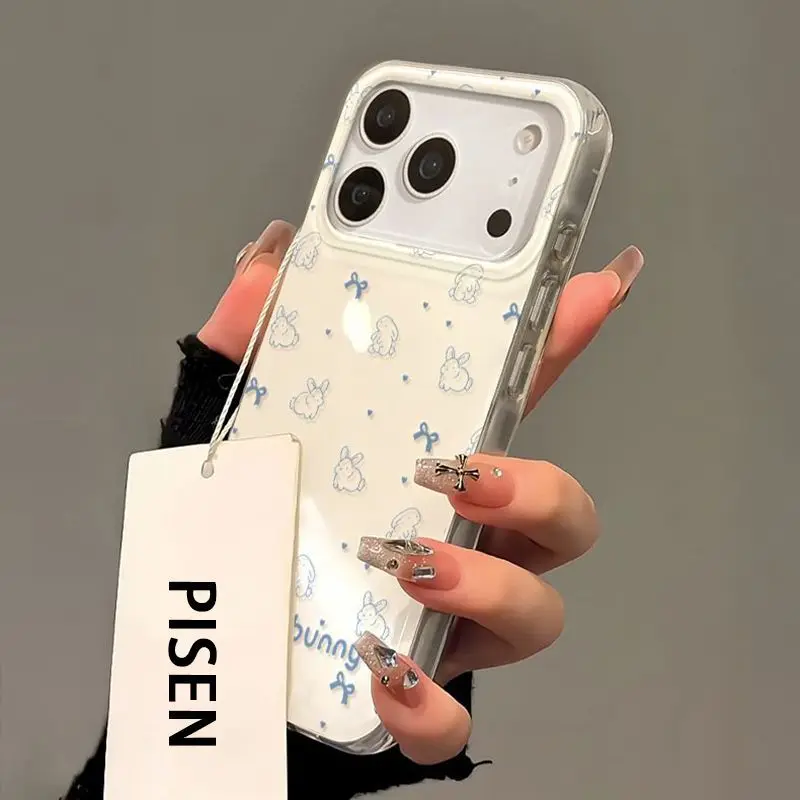 جديد عصري الكورية Ins فراشة أرنب زوجين قضية الهاتف آيفون 17 الهواء 15 14 13 16Pro 12 11Pro ماكس زائد بساطتها Y2k غطاء #3
