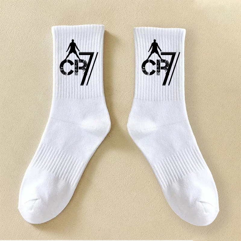 Cristiano Ronaldo Kinder Lange Socken CR7 Modisch Bedruckte Strümpfe Sommer Atmungsaktive Dünne Socken Outdoor-Sportsocken Geburtstagsgeschenke – Detail 1