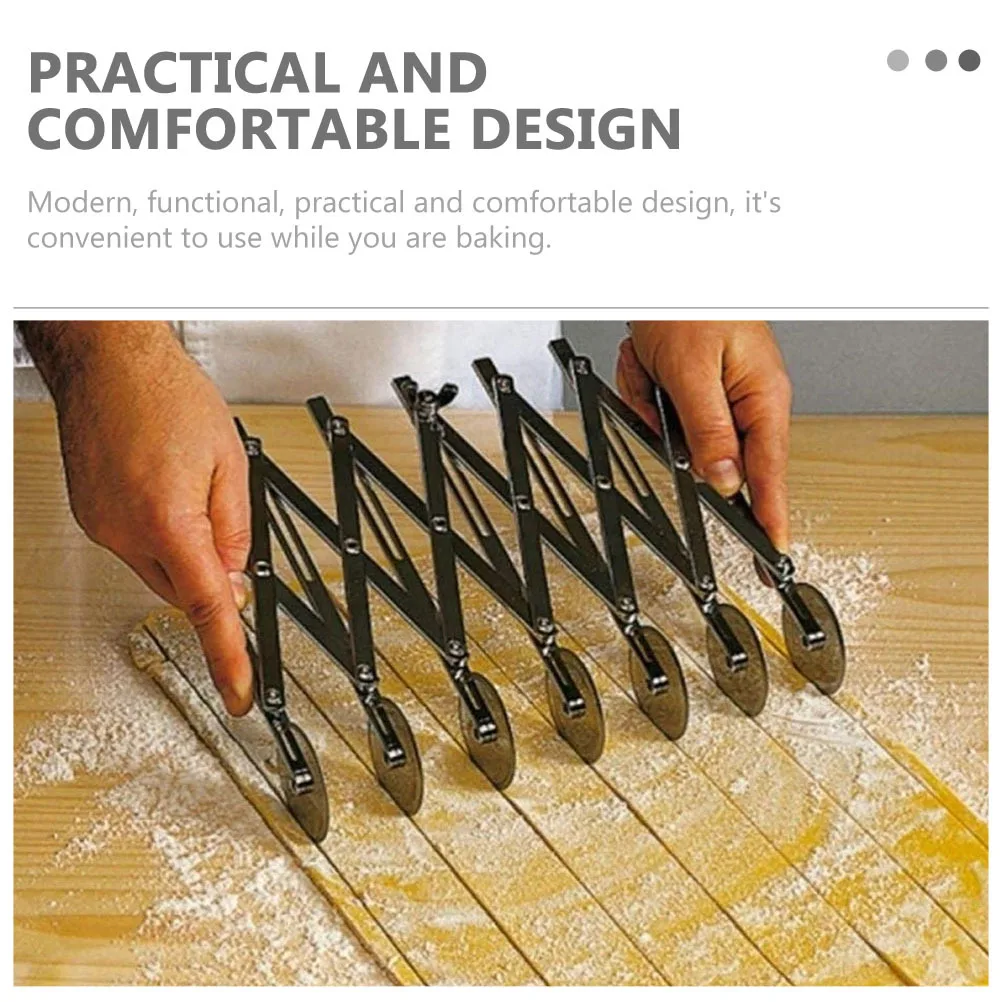

Stainless Steel 5-Wheel Cake Slicer Dough Cutter Adjustable Pastry Wheel Pizza Cutting Baking Tool Pizza Cutter