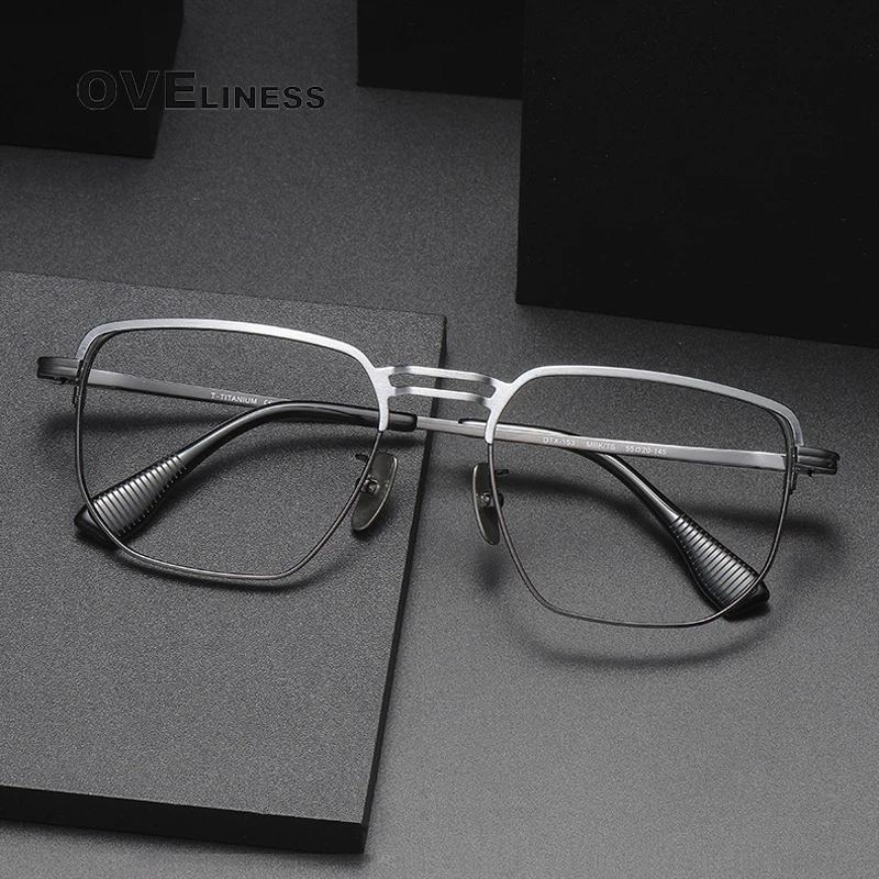 Gatenac Vintage Titanium Glasses Frame For Men Ultra Light Myopia Prescription Eyeglasses Frame Women Luxury Brand Eyewear