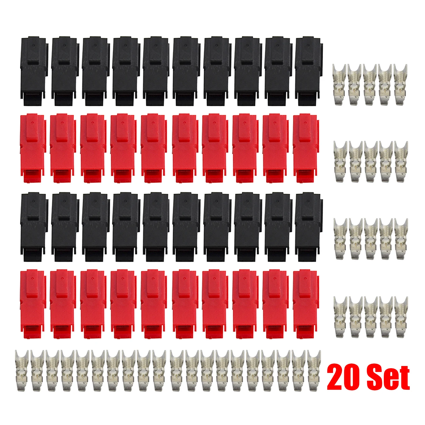 20 Sets Red Black 30A 45A Amp 600V Power Marine Connector Pole for Anderson Powerpole Interlocking Plug Terminals