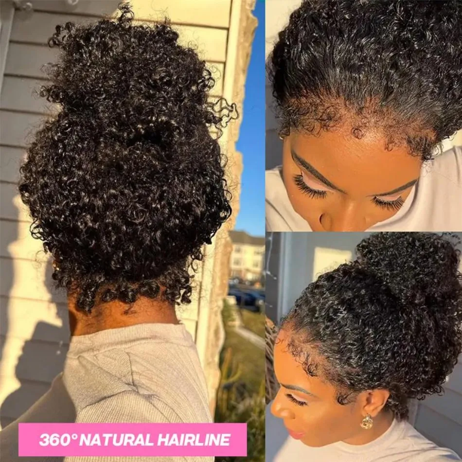 360 شعر مستعار دانتيل كامل موجة عميقة شعر مستعار أمامي شعر بشري مجعد الباروكات 100% البرازيلي تسليط الضوء على أومبير 40 بوصة الدانتيل الجبهة الباروكات 200 الكثافة