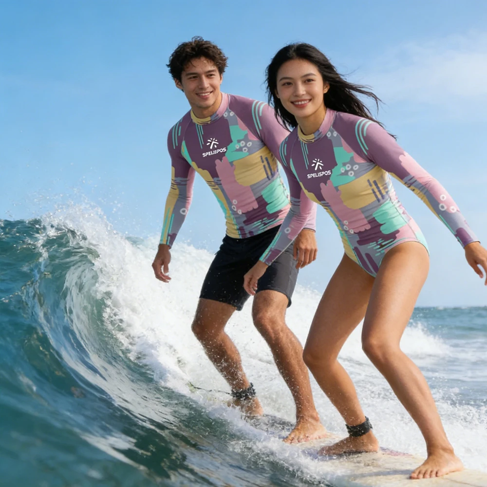 

Men Women High Quality Lightweight Breathable Long Sleeve Surfing Water Shirt Printed Quick Dry Swim Shirt for Water Sports