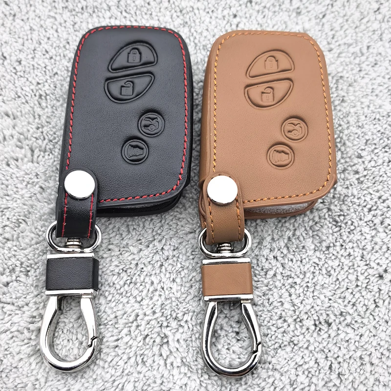 4-Tasten-Fernbedienungs-Leder-Schlüsselhülle Schlüsselanhänger für Lexus CT200h GX460 IS250 IS350 RX450h ES330 ES350 LS460 GS300 450h 460h