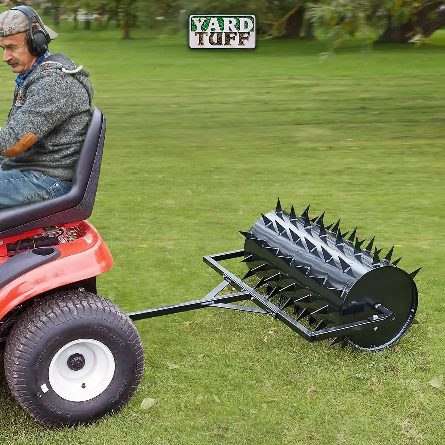 Drum 36 Inch Wide Behind Lawn Mower ATV Yard Grass Aerator Roller with 78 Steel Spikes and 24 Gallon Water Holder for Gardening - view 5