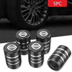 5pcs Car Metal Wheel Tire Valve Caps Stem Case for Nissan X-trail Note Qashqai Juke Sentra Patrol Navara Micra Auto Accessories