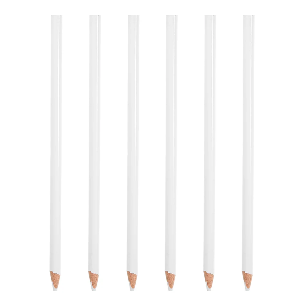 6 Pcs Special Pencil White Colored Pencils for Ceramic Fabric Chalk Writing Sewing Marking