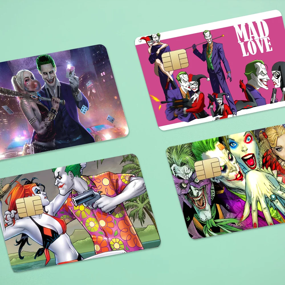 H-Harley Q-Quinn Joker Wink Matte Film Cover Skin Aufkleber für Kreditkarte Bank Debit Bus Karte