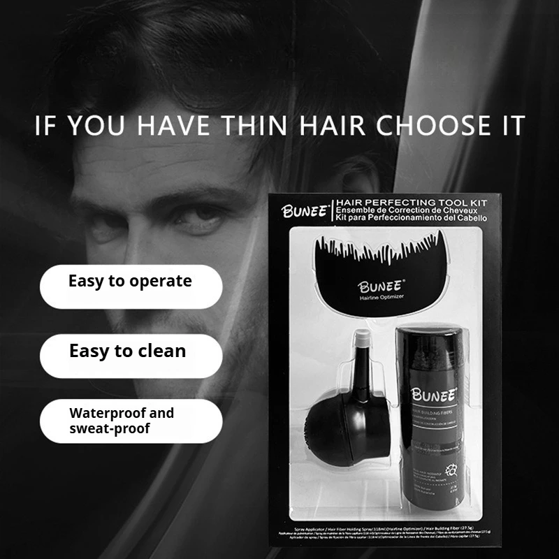 BUNEE Hair Loss Concealer 27.5g Set Hair Building Fibers Instant Thickening Powder for Thin Hair with Comb