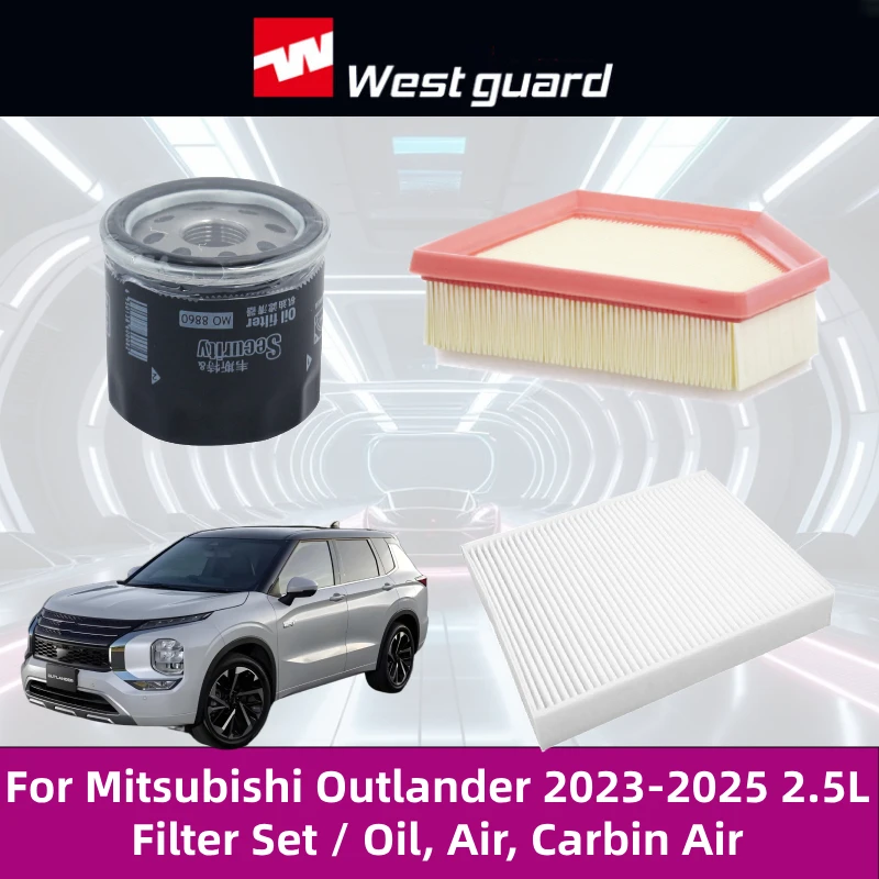 

For Mitsubishi Outlander 2023-2025 2.5L WESTGUARD MA60101 MK60101 MO8860 Oil Cabin Air Filter Set/3PCS