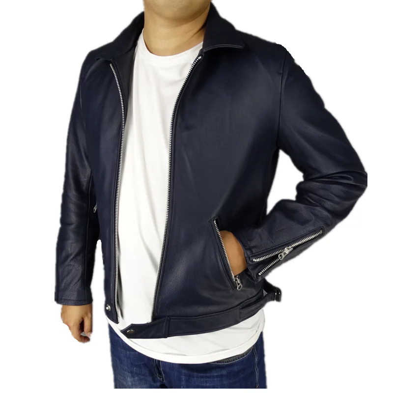 

Облегающая японская версия, джат из воловьей кожи, мужской маленький воротник, простая версия, похудение Personali