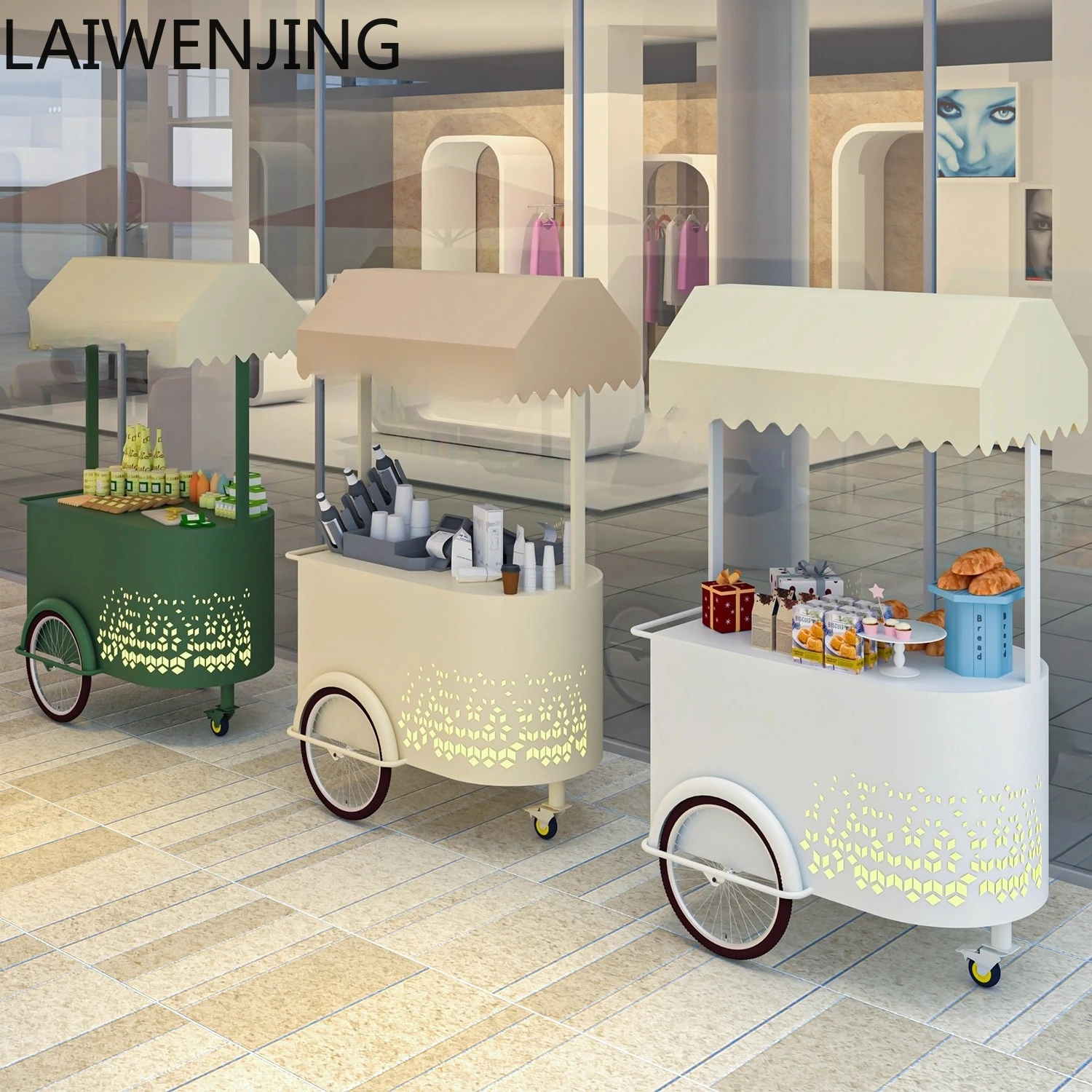 

SGF Movable Food Cart Night Market Stall Display Cart