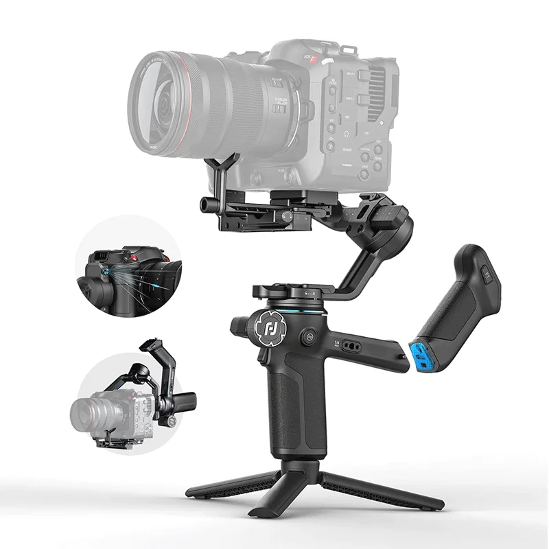 FeiyuTech SCORP 3 Camera Gimbal Stabilizer for DSLR & Mirrorless – 3.5kg Payload AI Tracking Detachable Control Handle