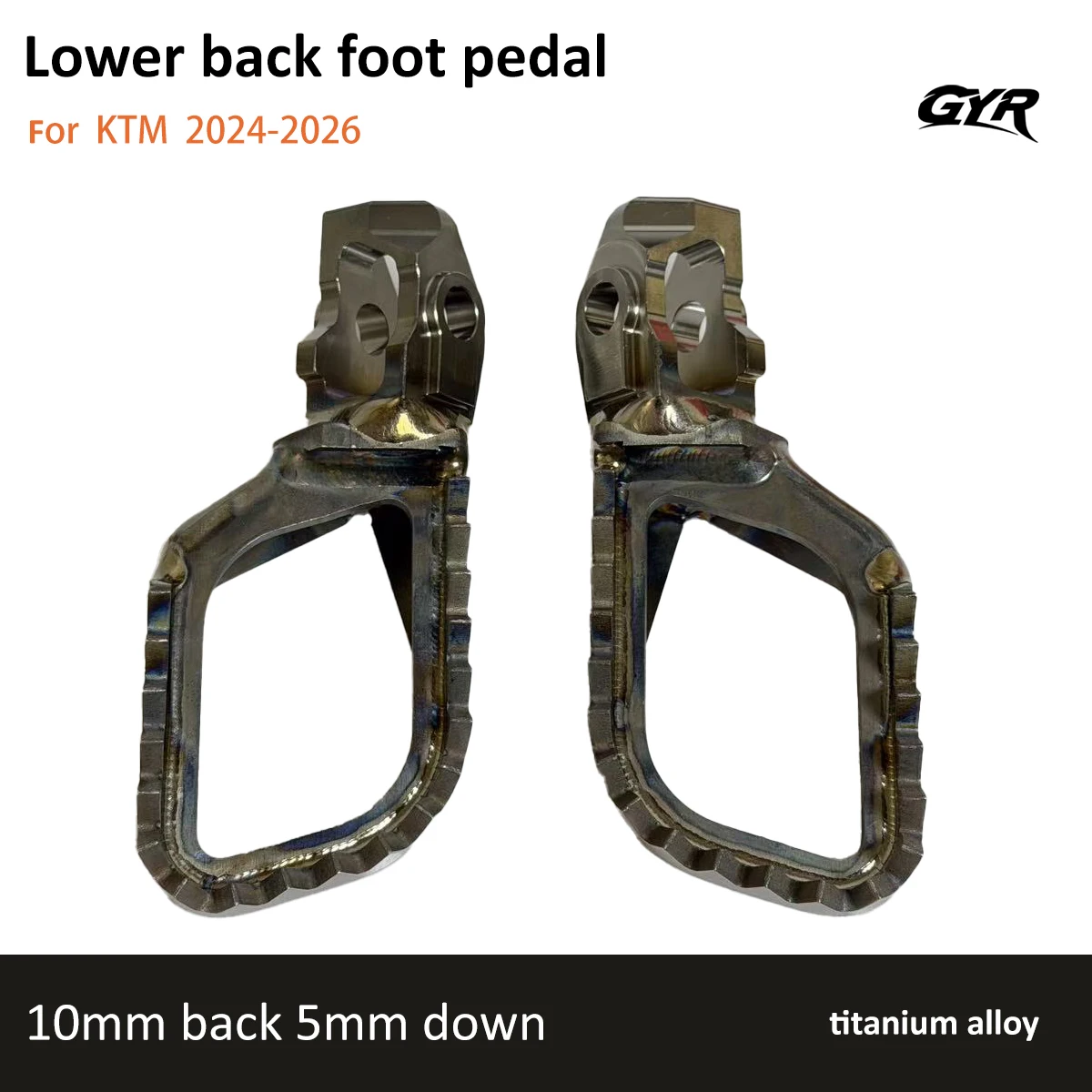 GYR Motorcycle 24-26 Titanium Alloy Foot Rest Pegs Footpegs Back lower Pedals Footpeg For KTM SX/SX-F EXC/EXC-F HUSQVARNA GASGAS