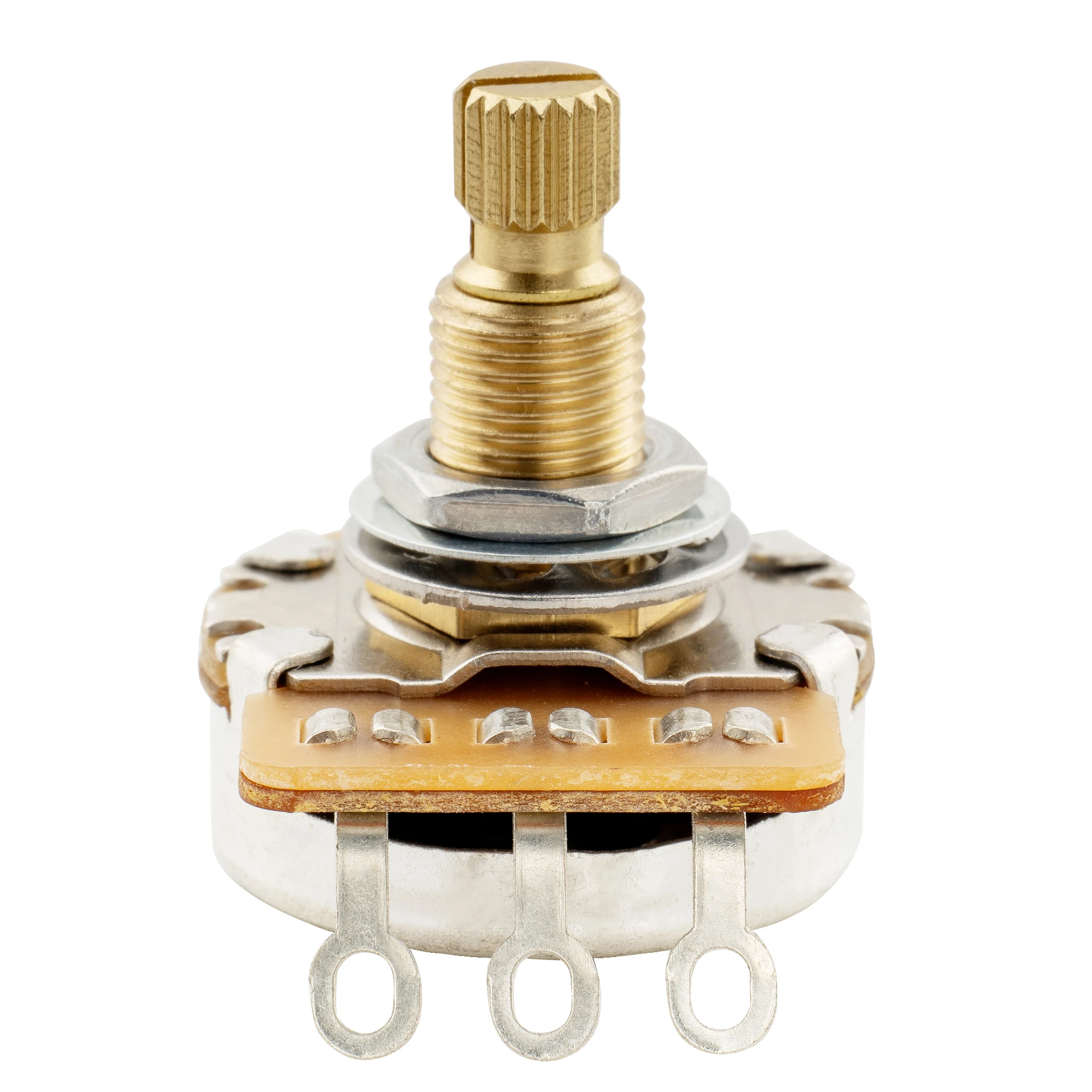 Musiclily Pro HD A250K/B250K/A500K/B500K/A25K/A1M Vollmessing Metrisch Grob 18-Spline Geteilter Schaft Potentiometer – Detail 25