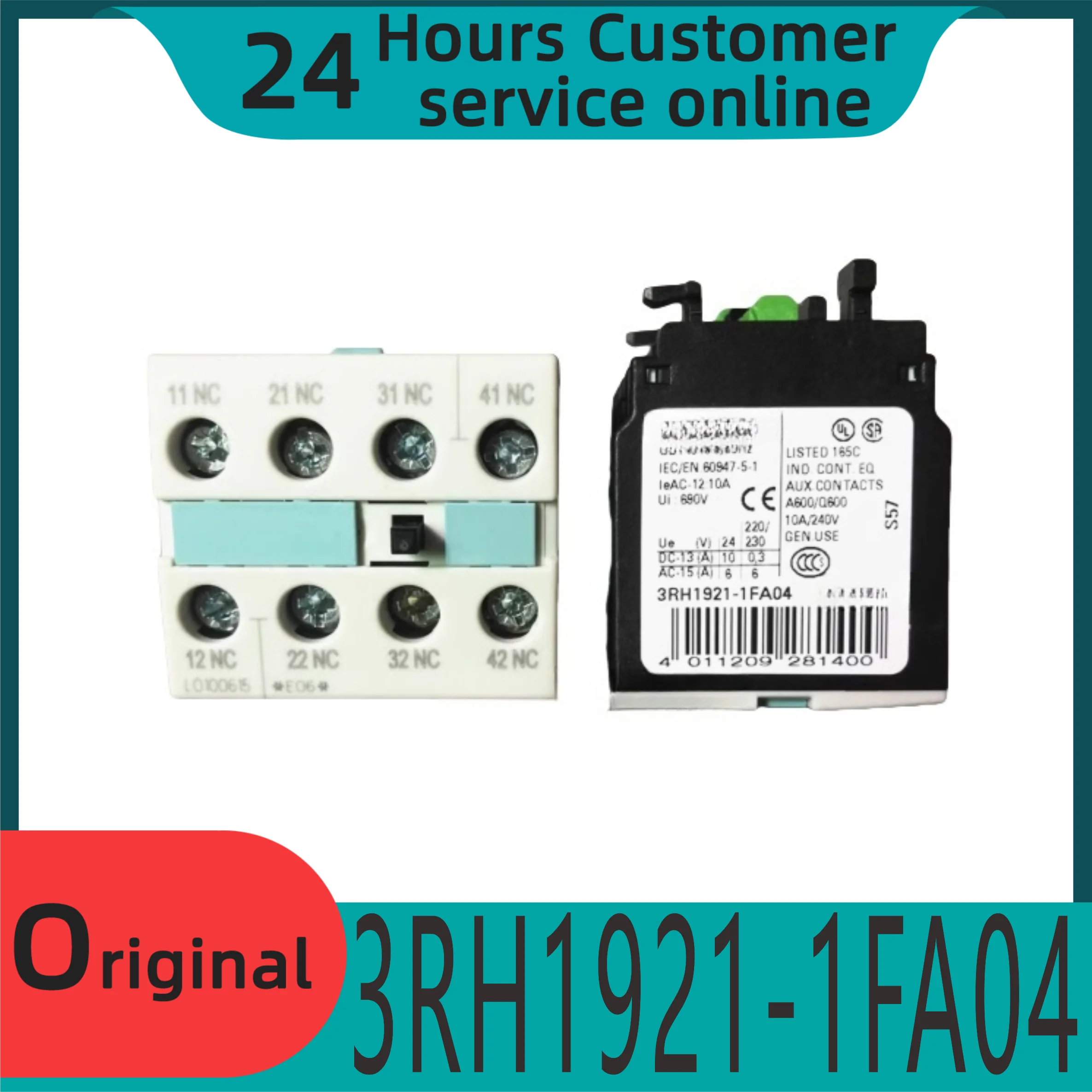 

New original contactor auxiliary contact 3RH1921-1FA04 four normally closed 4NC