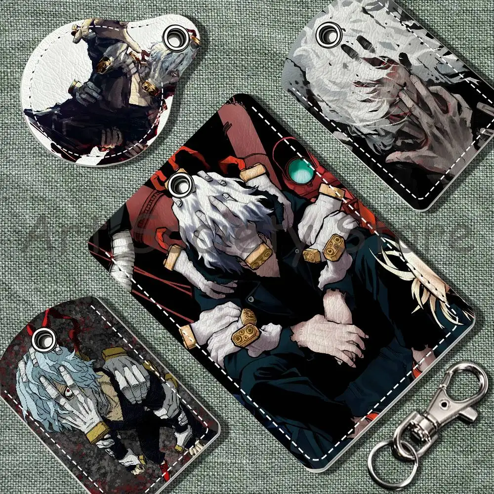 My H-Hero T-Tomura Shigaraki Cartoon Movie Singer Game Leather Card Holder Can Store Access Control ID Card Subway Air Tag Case